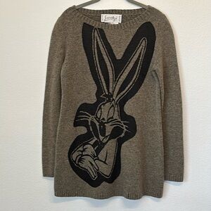 JC. De Castelbajac x Warner Bros. Bugs Bunny vintage wool green sweater SIZE 40